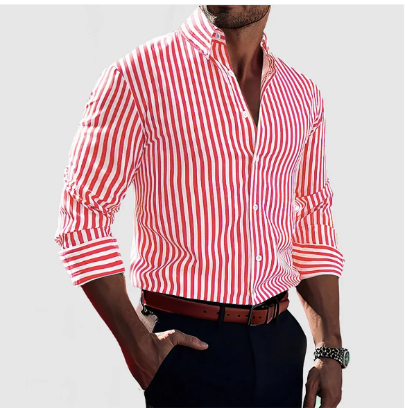 Chemise homme rayée en coton – élégance classique et confort au quotidien