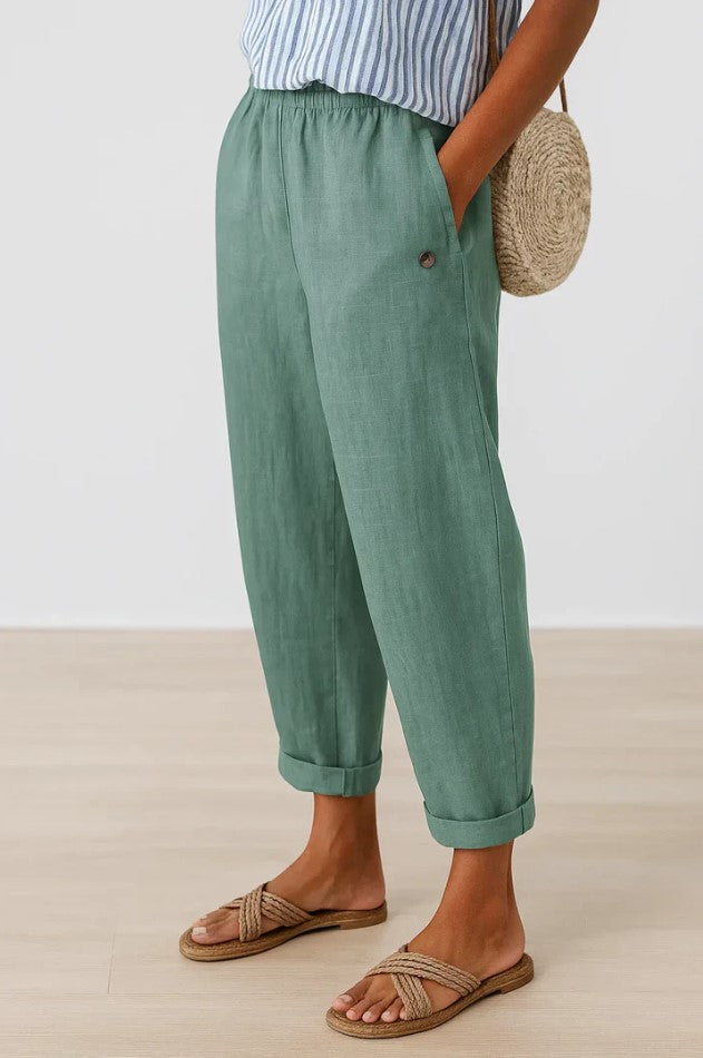 Brigitte – Pantalon intemporel uni au quotidien femme