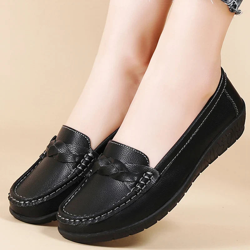Mocassins femme driving à bride tressée et bout moc 8
