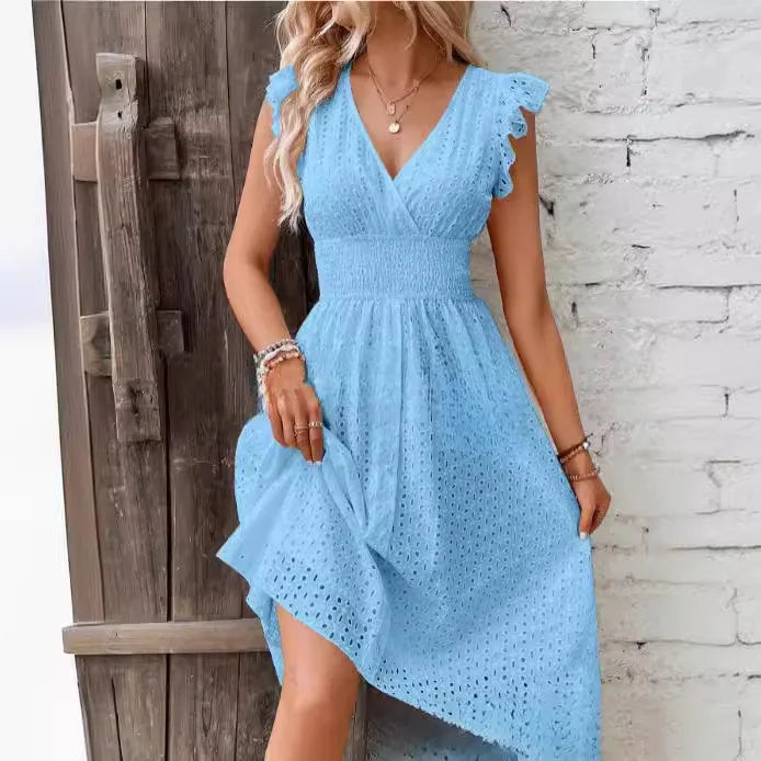 Solène – Robe d'été à col en V femme