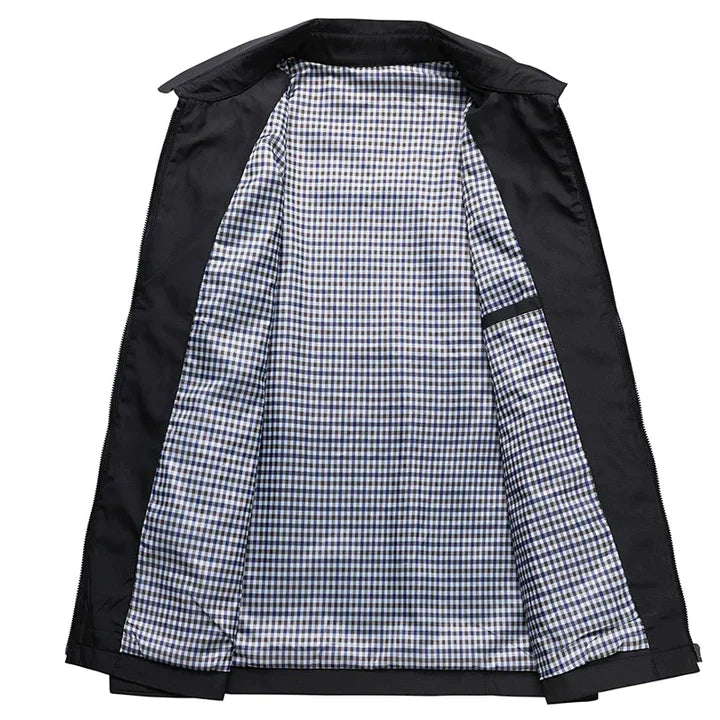 Veste pour homme automne déperlante en coton léger avec doublure à carreaux Gabriel