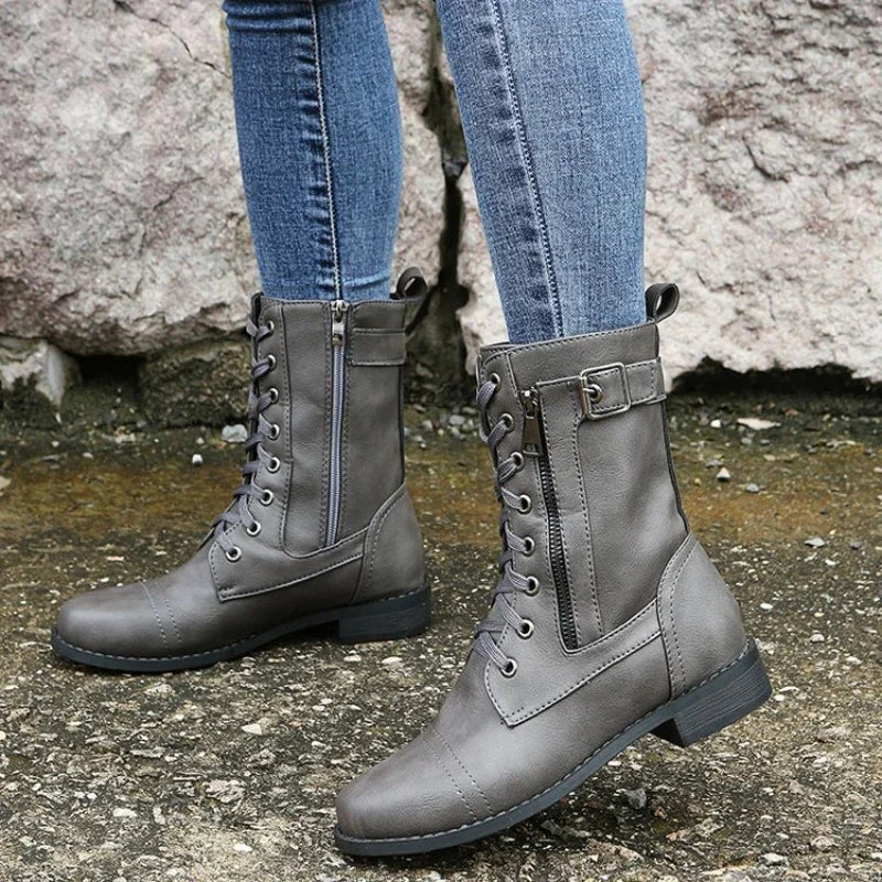 Zoé – Bottes femme à lacets et fermeture éclair