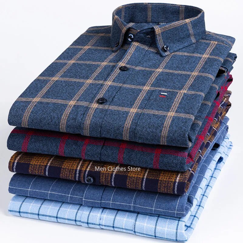 Chemise à Carreaux Homme en Pur Coton – Élégance Classique et Confort Naturel