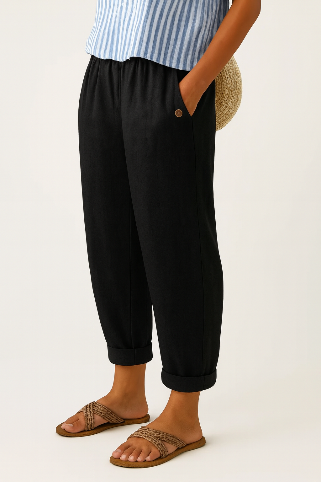 Brigitte – Pantalon intemporel uni au quotidien femme
