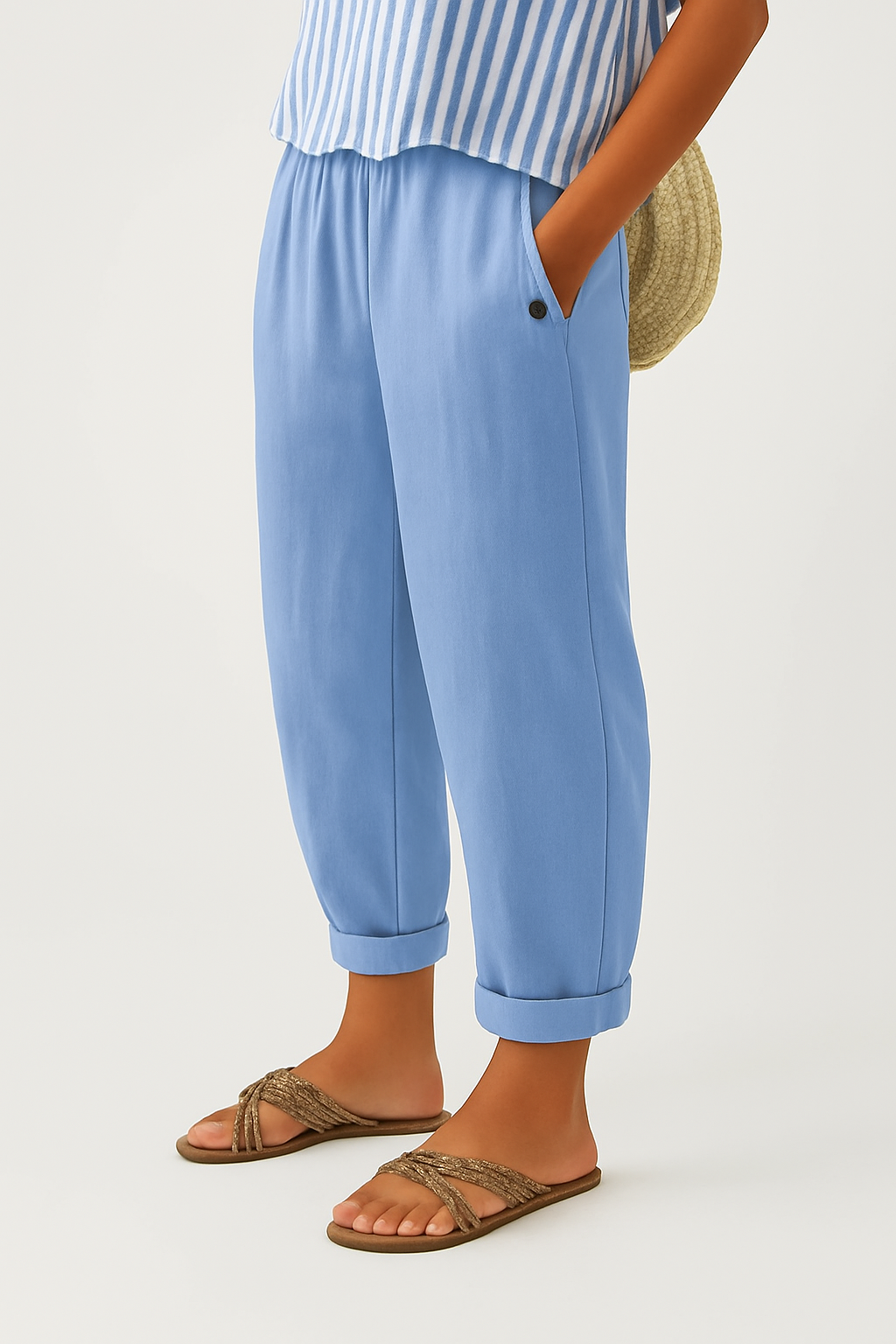 Brigitte – Pantalon intemporel uni au quotidien femme