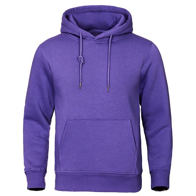 Sweat à capuche pour homme automne en molleton doux uni à coupe classique Nathan