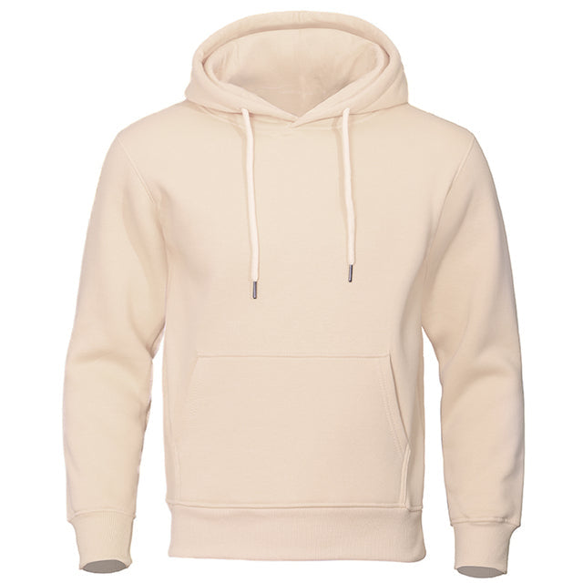 Sweat à capuche pour homme automne en molleton doux uni à coupe classique Nathan