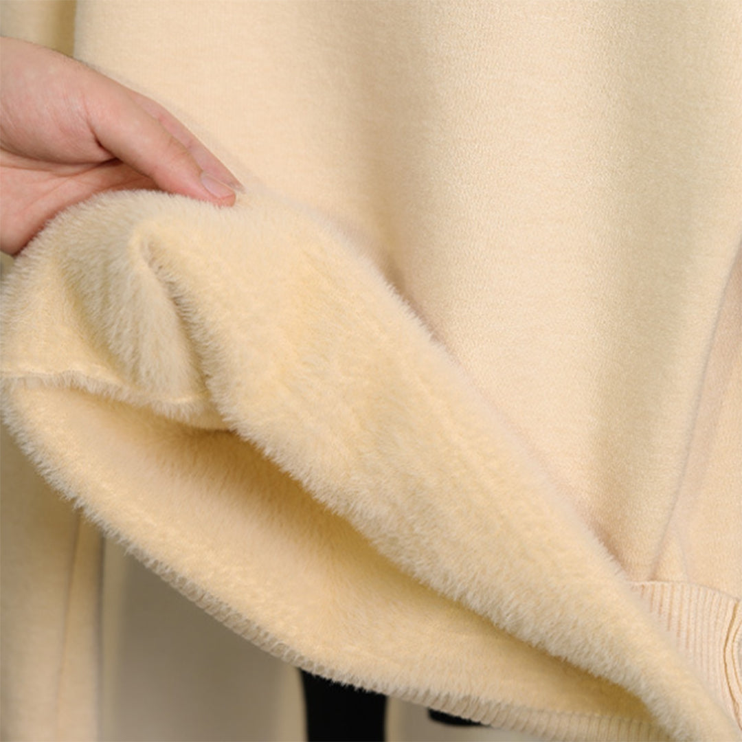 Pull pour femme automne doux uni en maille fine avec col roulé Léonie