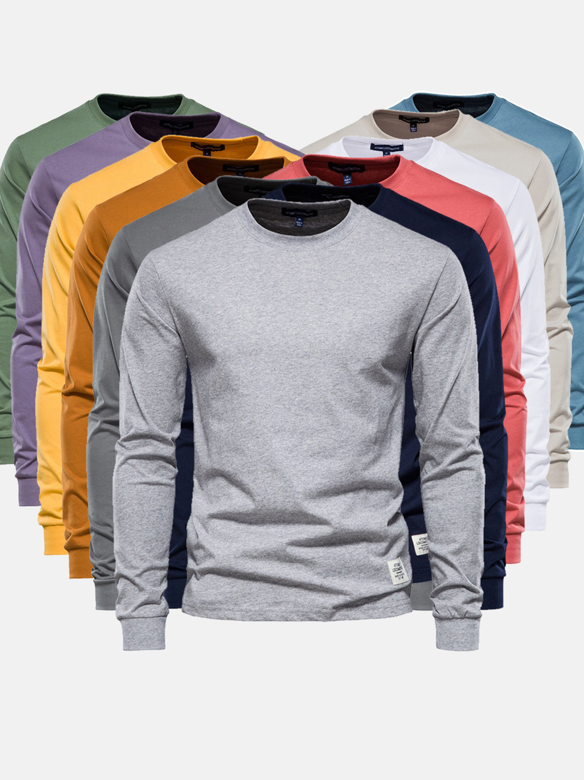 Haut à manches longues pour homme automne doux respirant en coton avec coupe droite Benoît