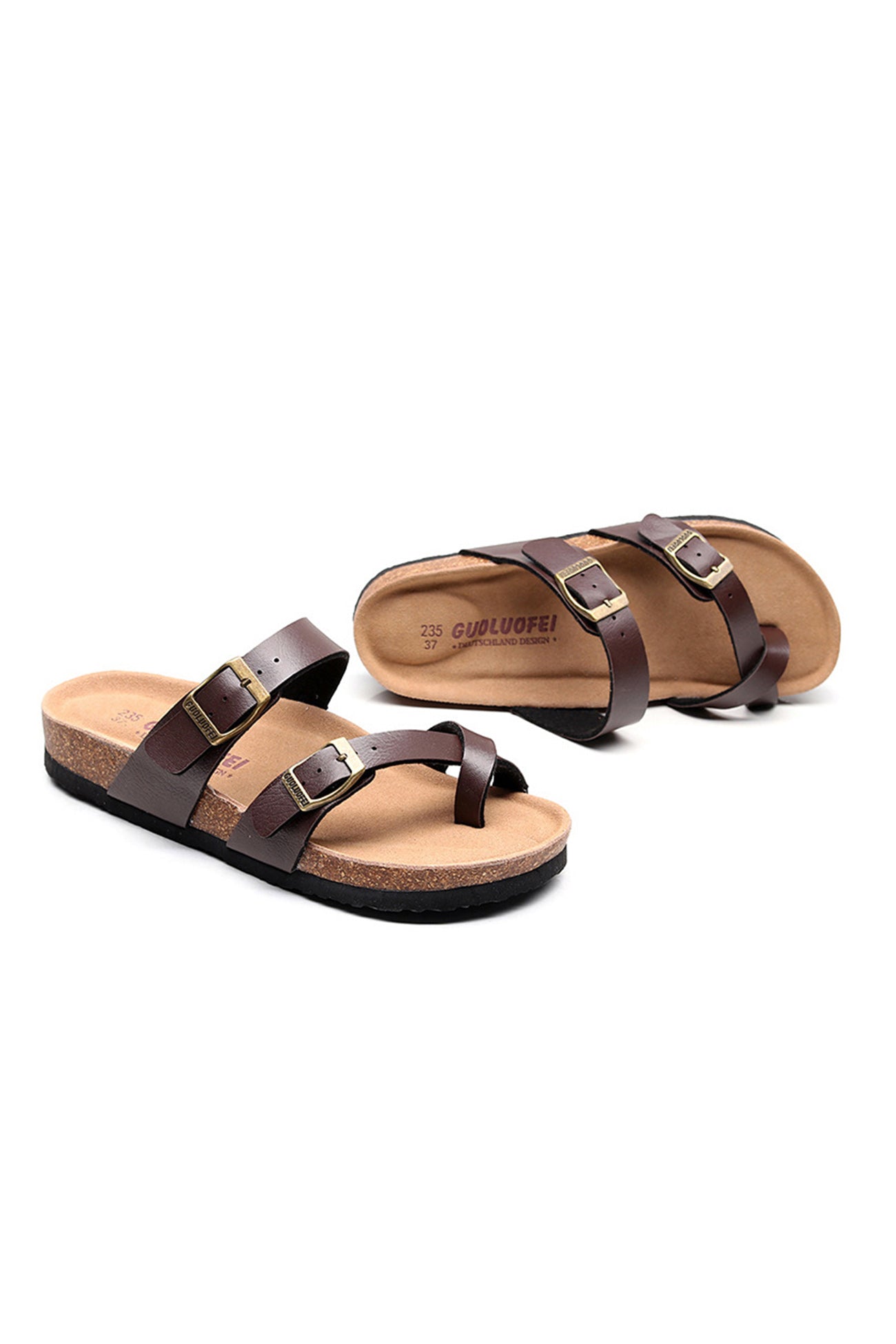 Anaïs – Sandales Plates à Anneau d'Orteil et Brides Croisées
