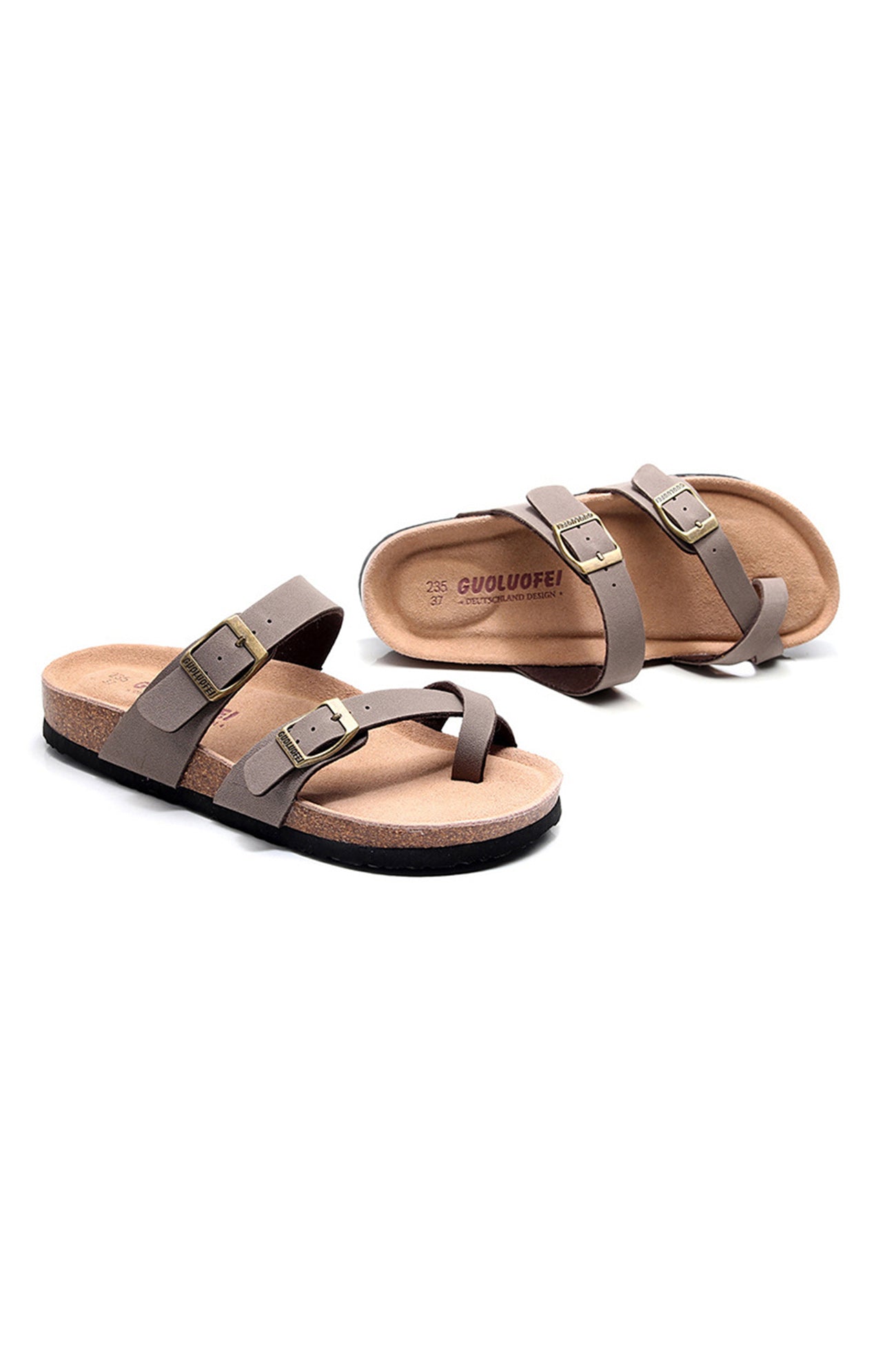 Anaïs – Sandales Plates à Anneau d'Orteil et Brides Croisées