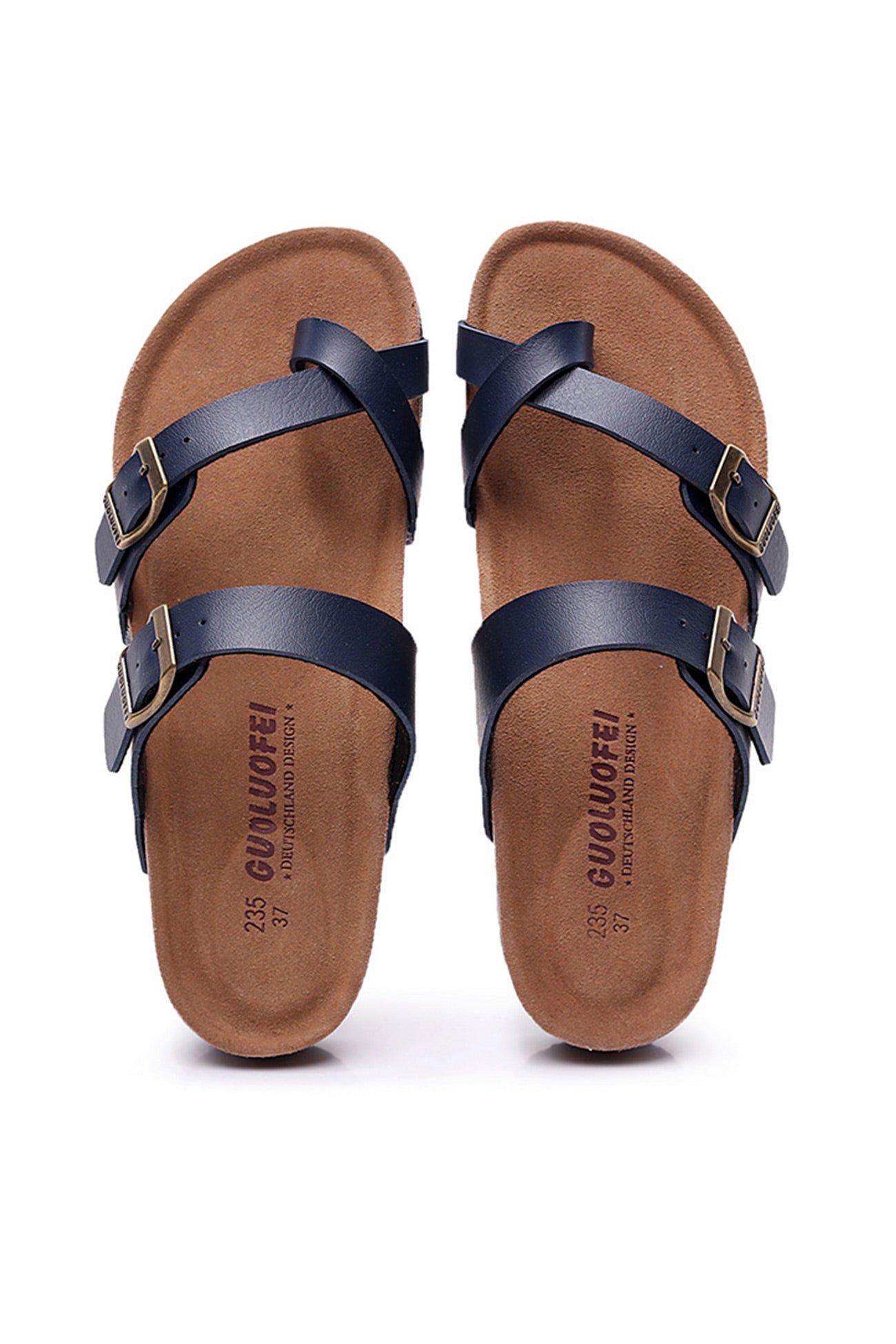 Anaïs – Sandales Plates à Anneau d'Orteil et Brides Croisées