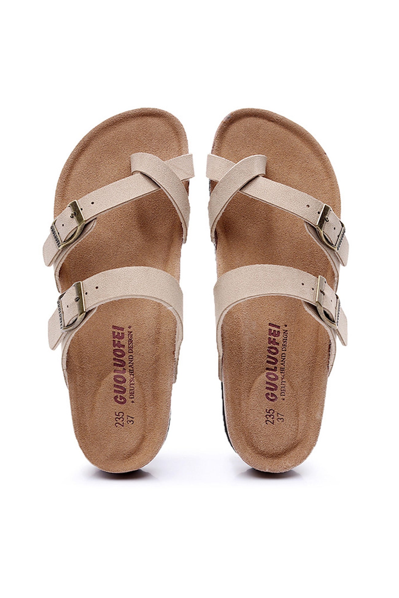 Anaïs – Sandales Plates à Anneau d'Orteil et Brides Croisées