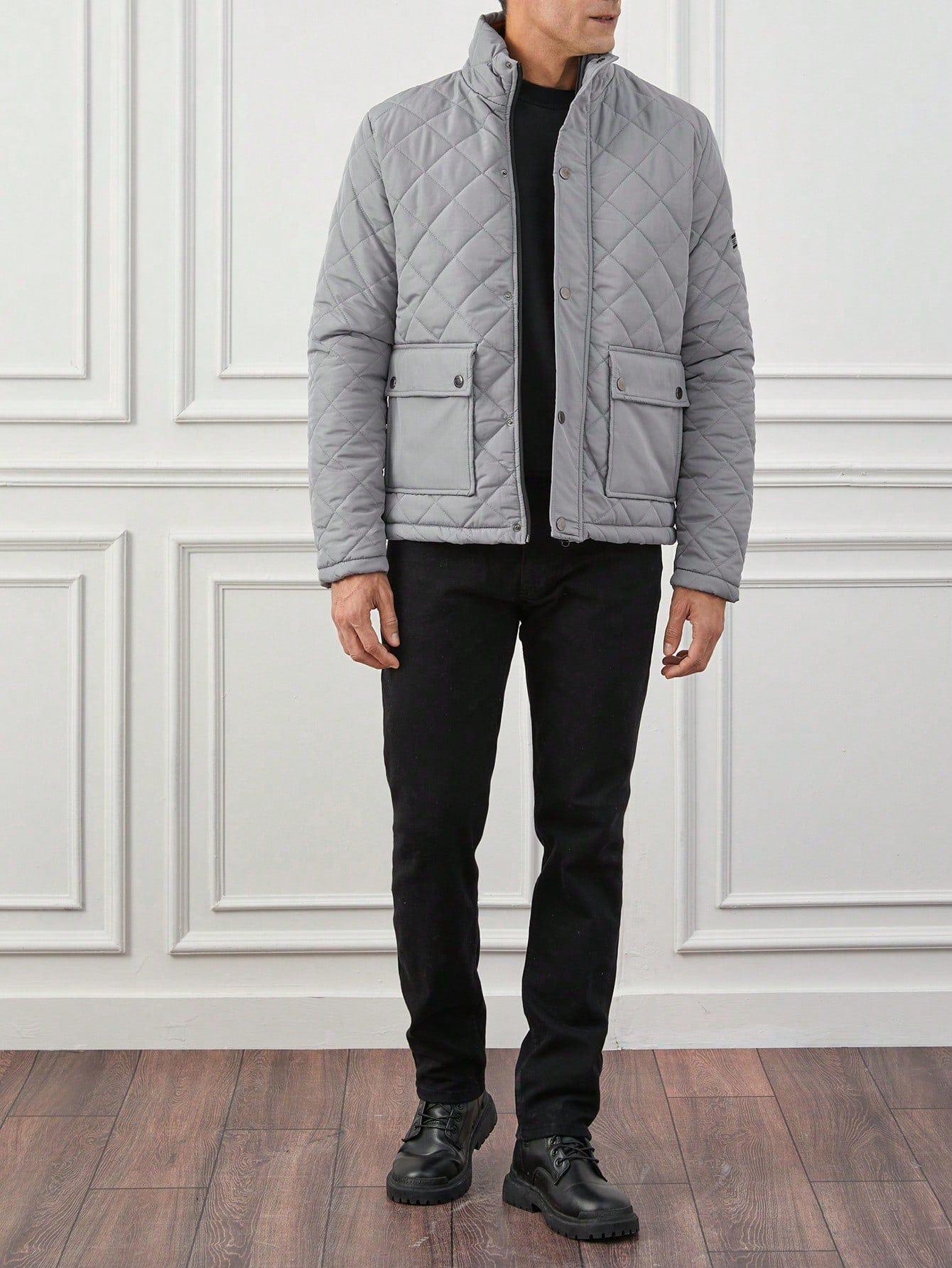 Alain – Veste homme hiver matelassée col montant