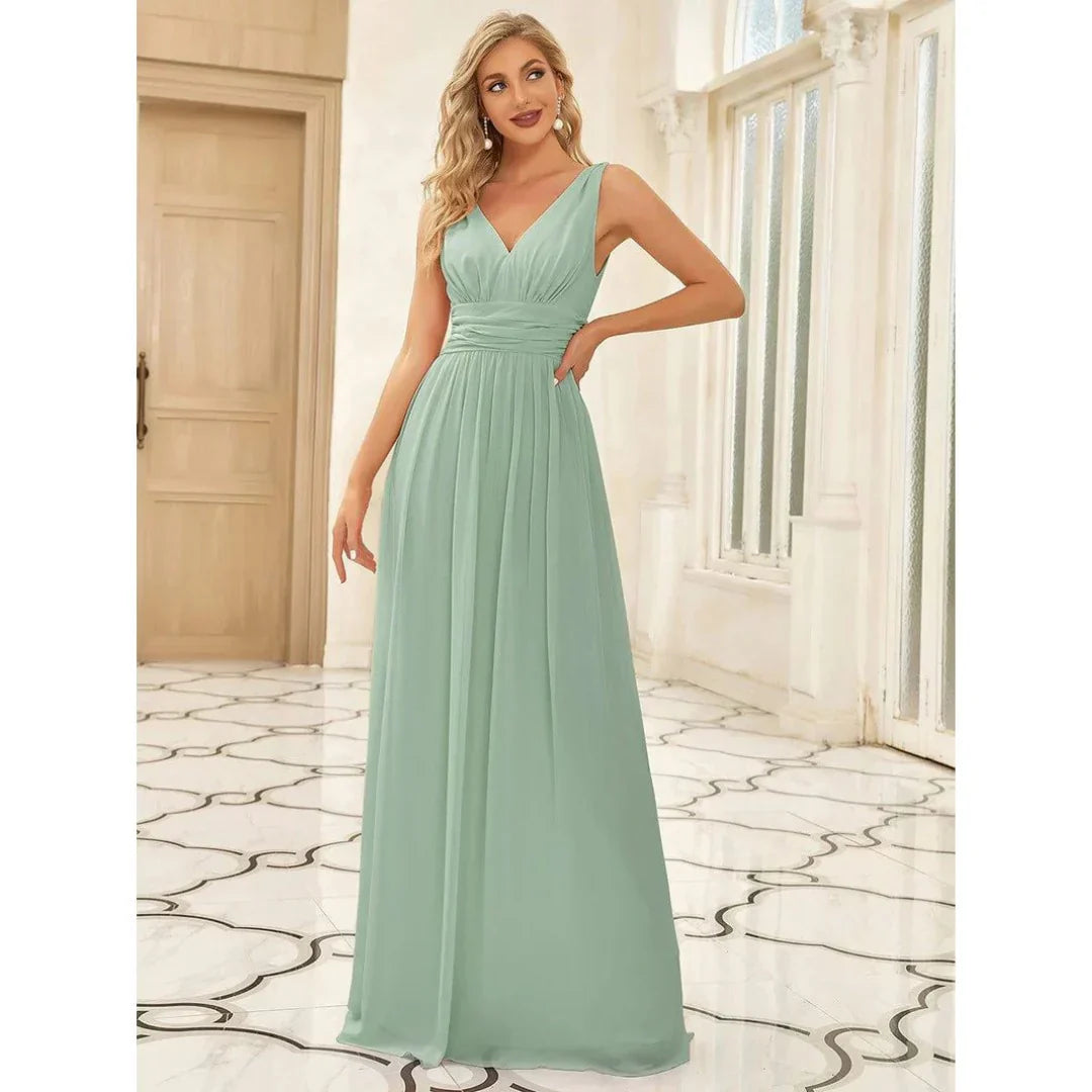 Manon – Robe maxi sans manches à col en V femme