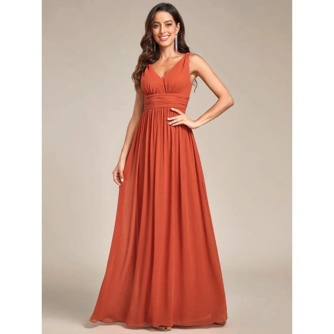 Manon – Robe maxi sans manches à col en V femme