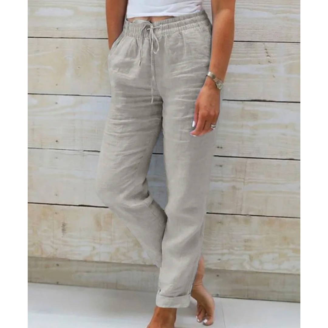 Soline – Pantalon de loisirs raccourci à cordon de serrage femme