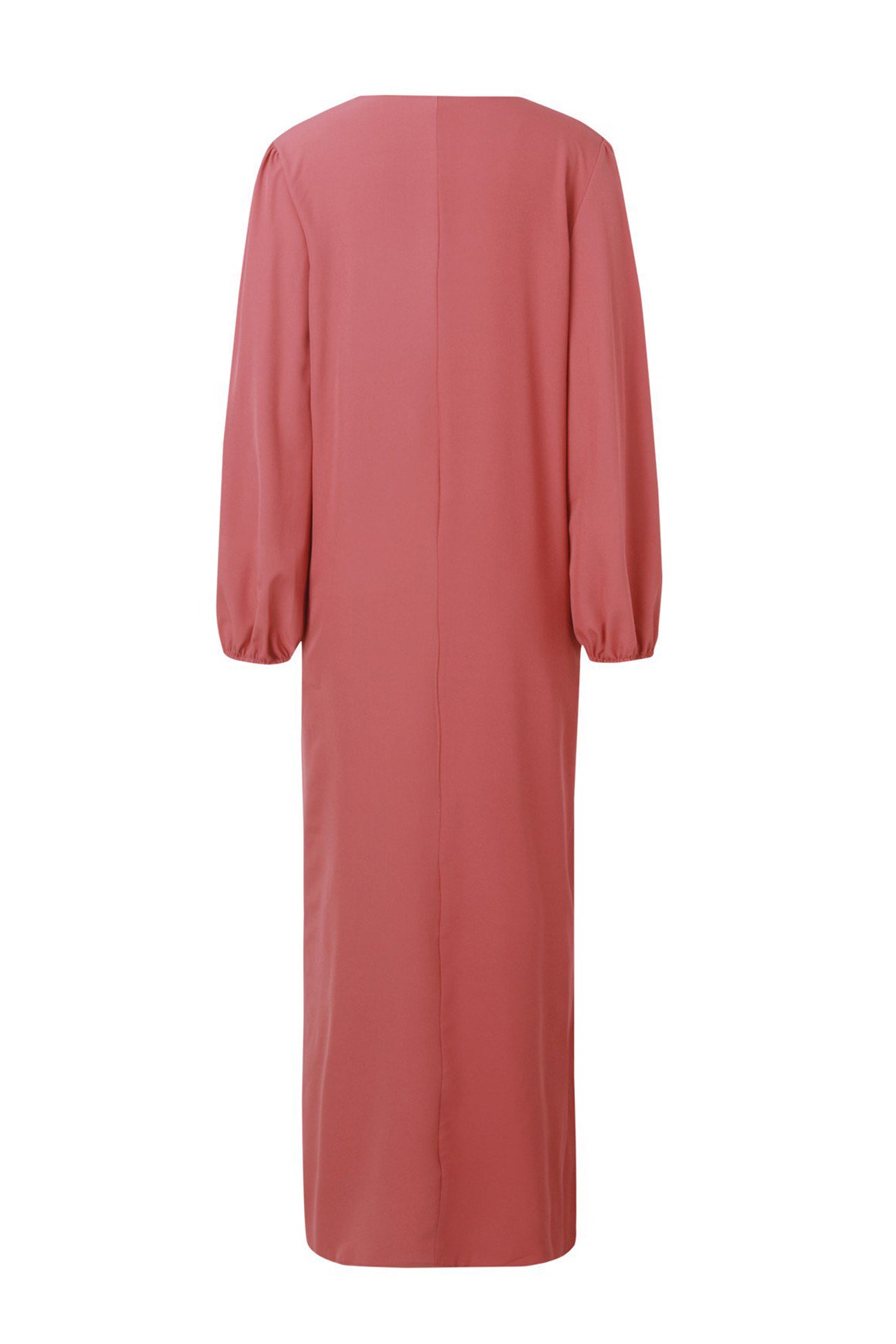 Elena – Robe Maxi à Col V et Manches Lanternes