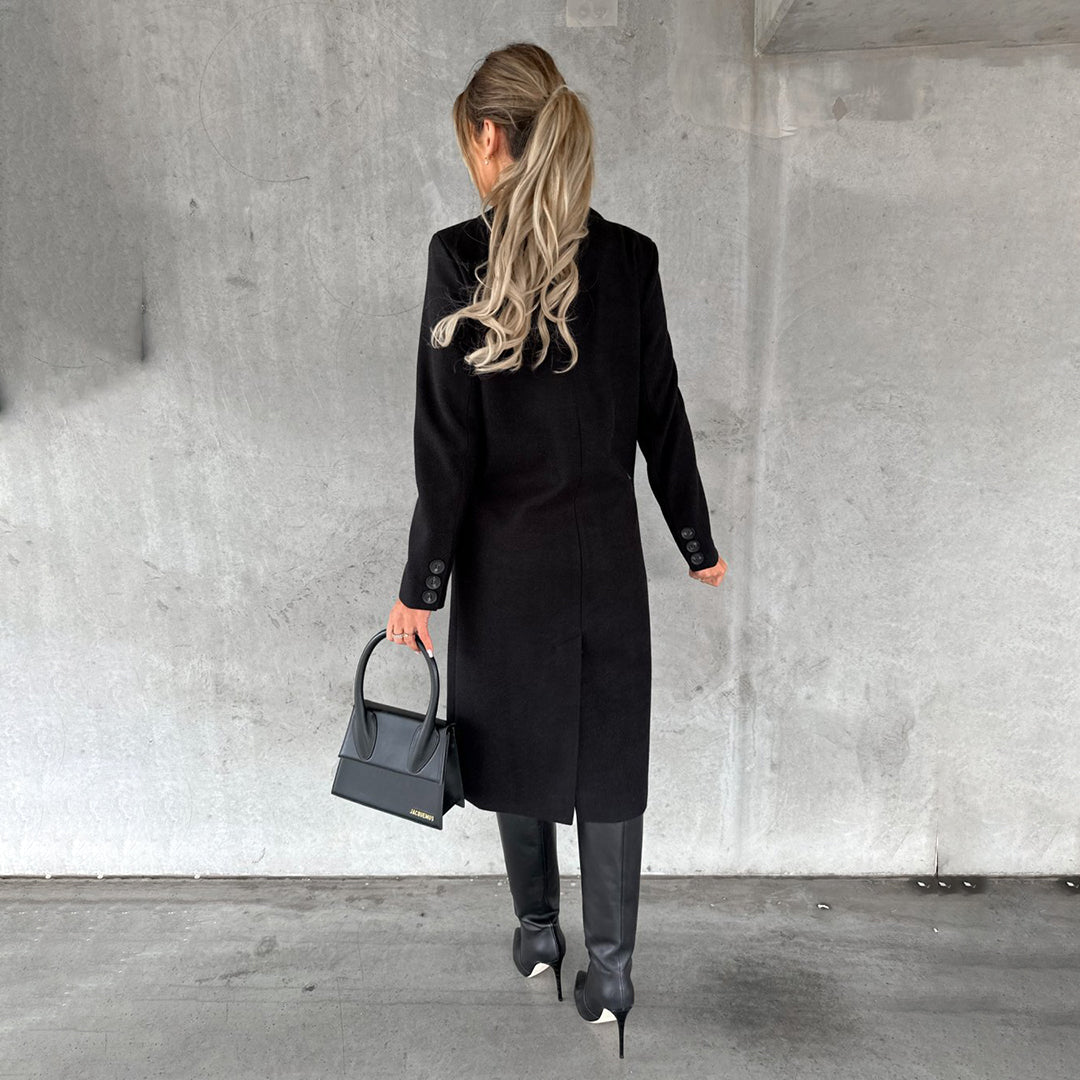 Wrenley – Manteau long femme automne à double boutonnage