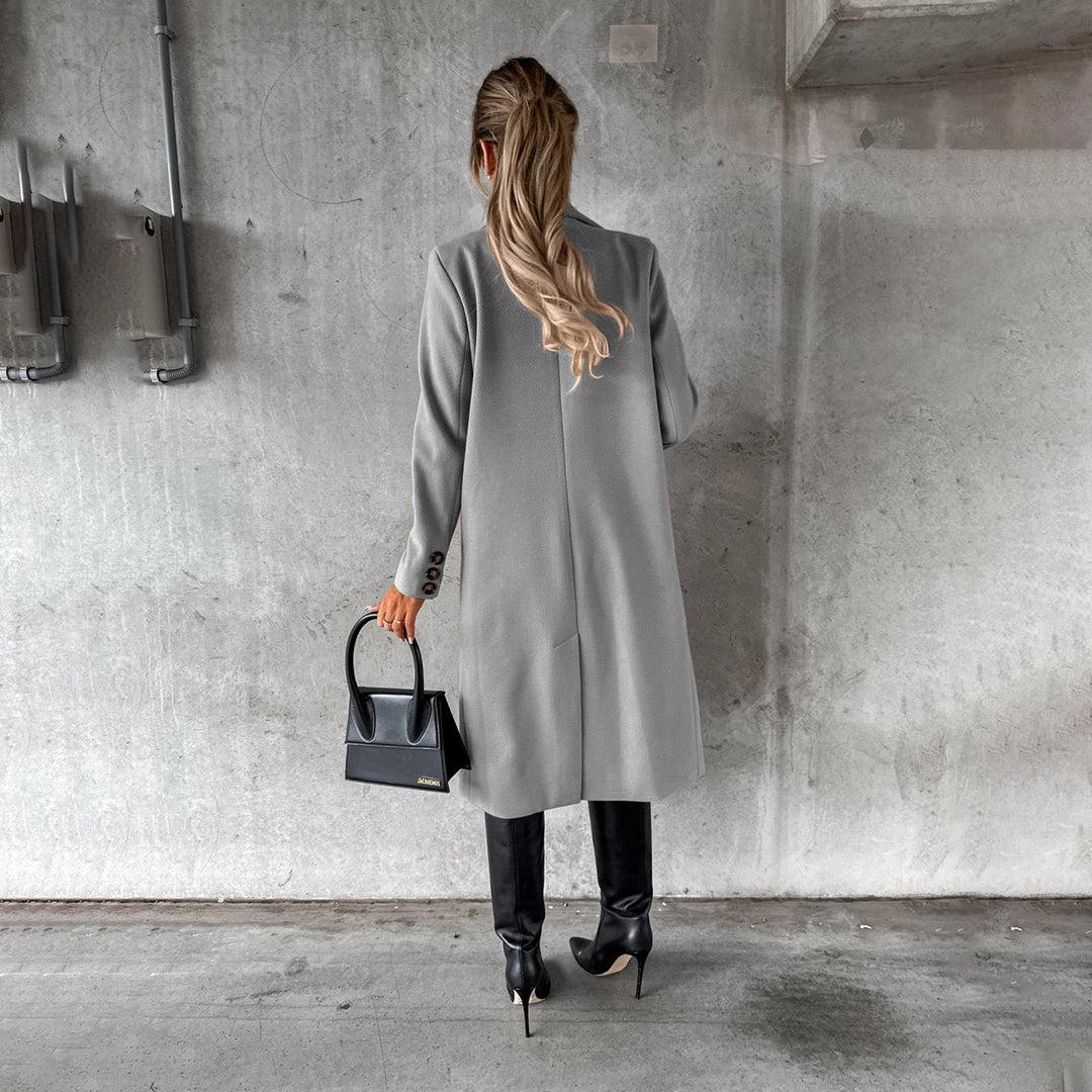 Wrenley – Manteau long femme automne à double boutonnage