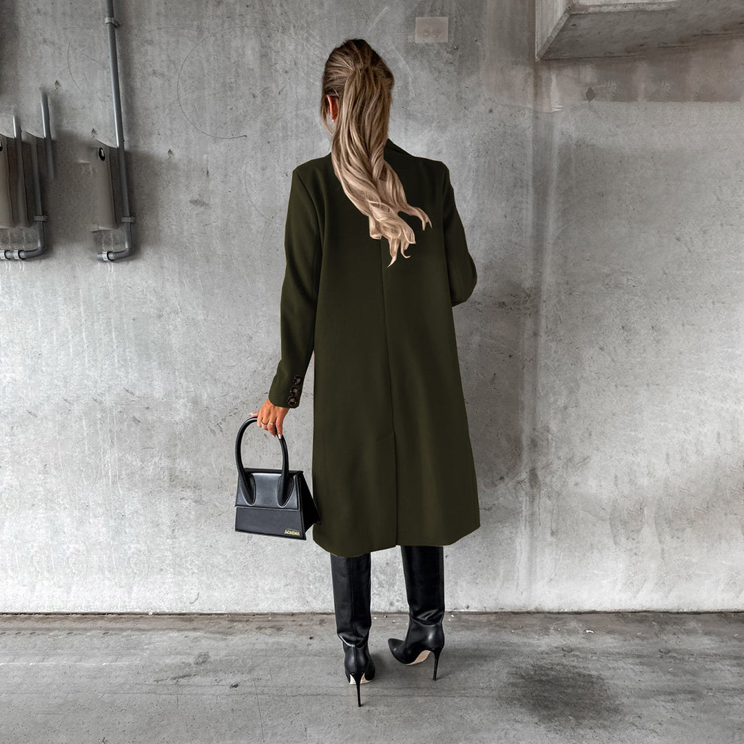 Wrenley – Manteau long femme automne à double boutonnage