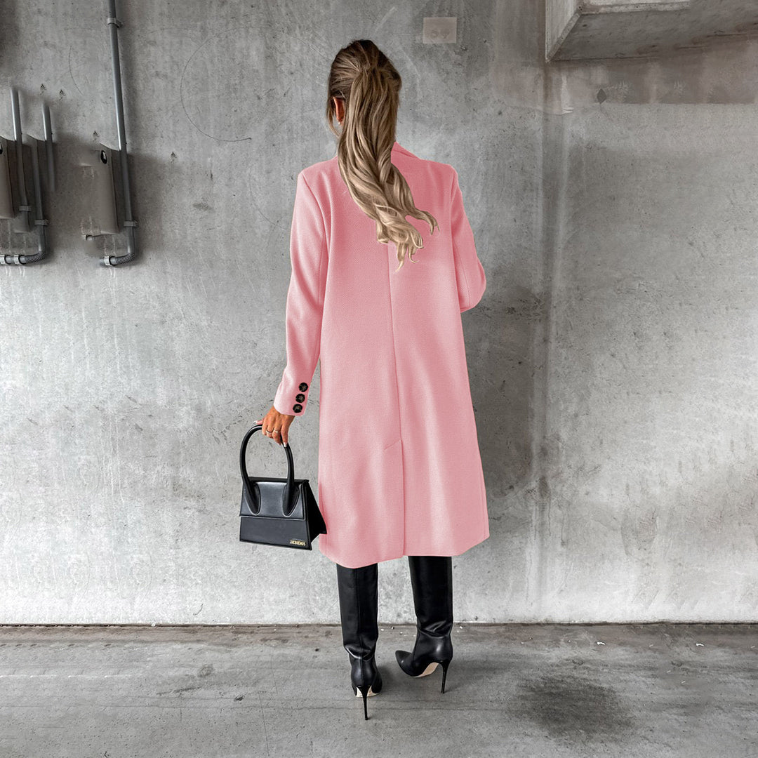 Wrenley – Manteau long femme automne à double boutonnage