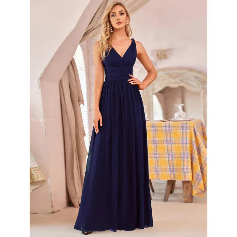 Manon – Robe maxi sans manches à col en V femme