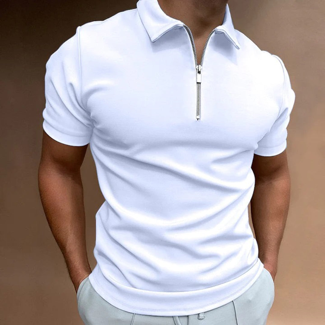 Polo homme à fermeture zippée – style épuré et confort respirant