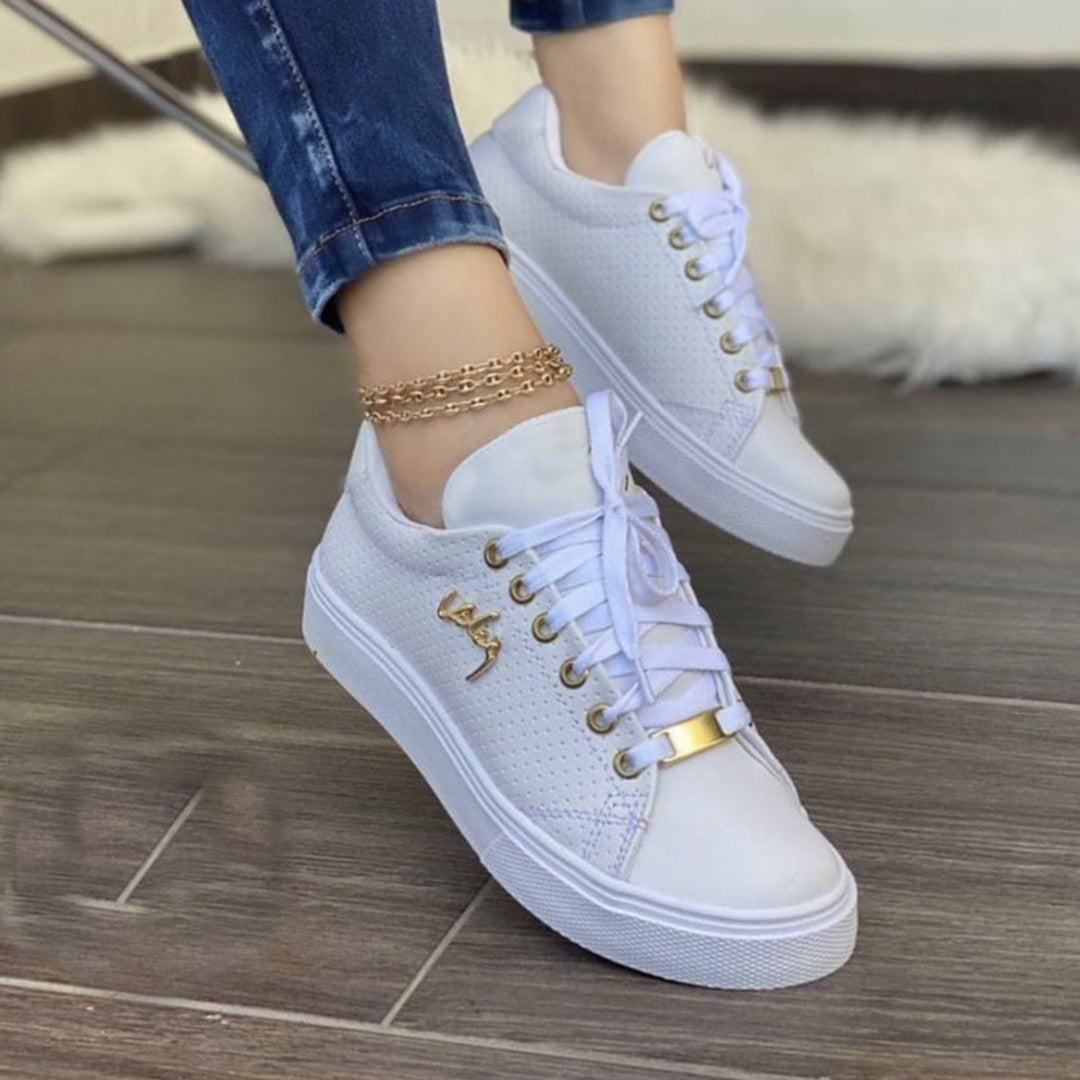 Baskets pour femme automne modernes respirantes en simili cuir avec semelle plateforme Estrella