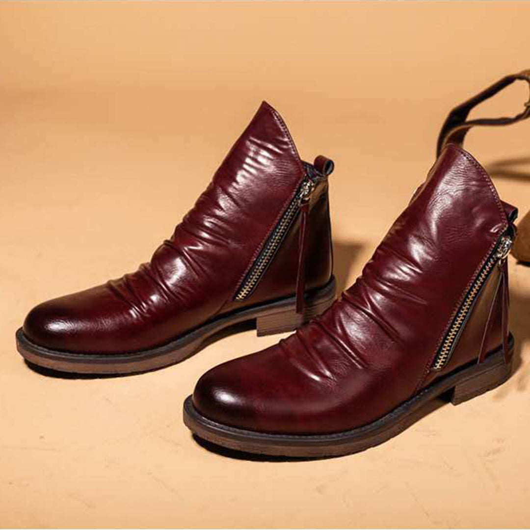 Bottes pour homme automne antidérapantes confortables en cuir PU au design moderne Haylom