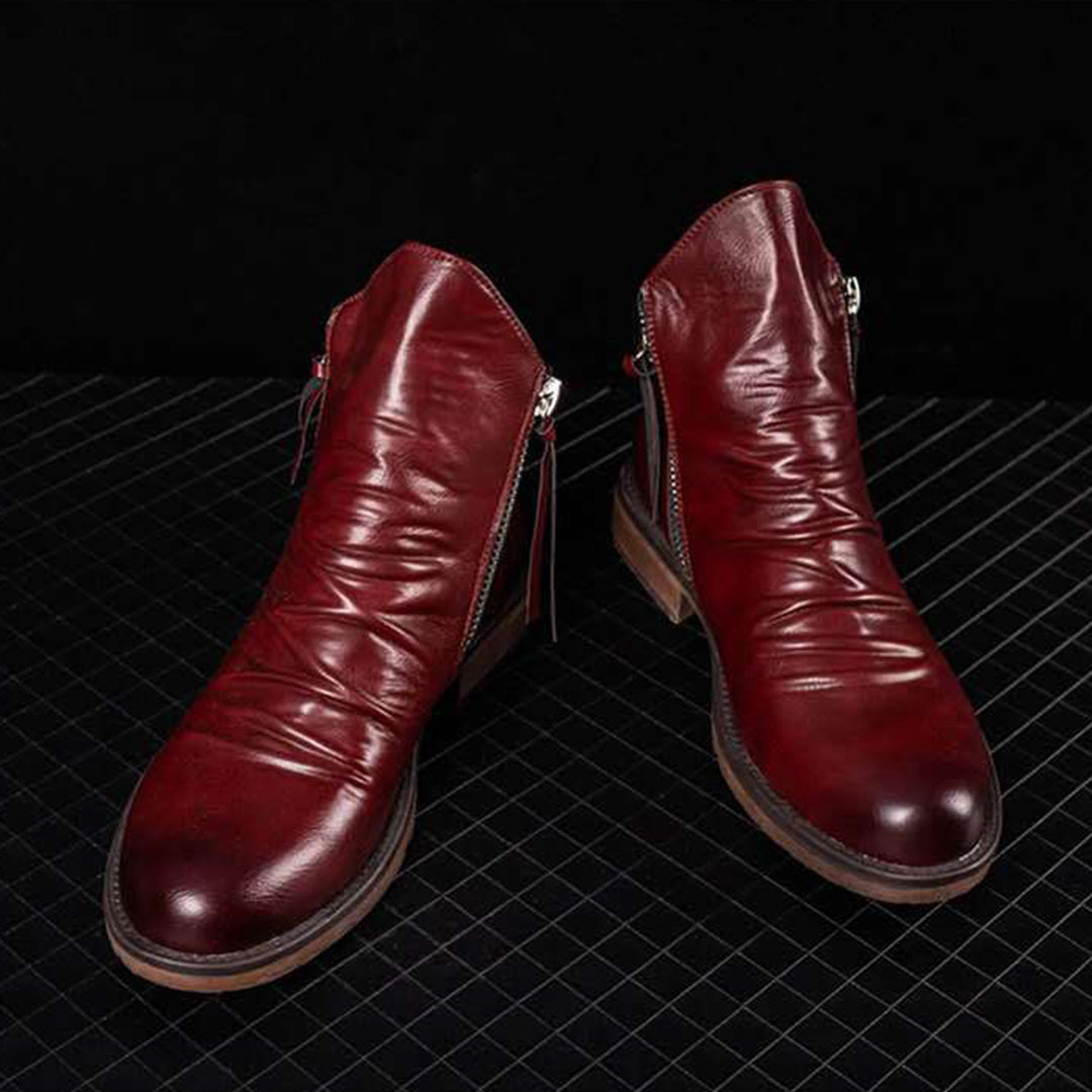 Bottes pour homme automne antidérapantes confortables en cuir PU au design moderne Haylom