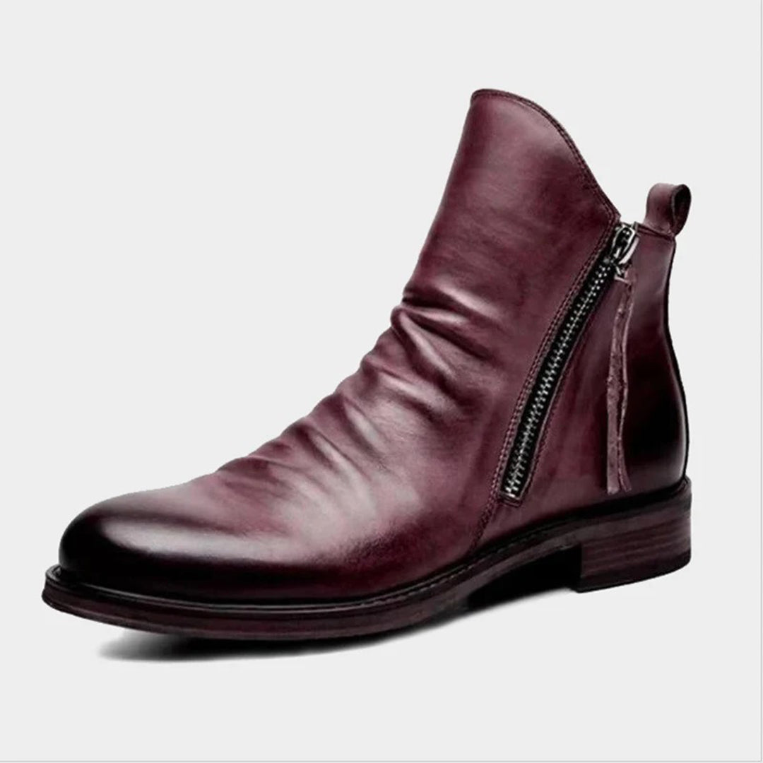 Bottes pour homme automne antidérapantes confortables en cuir PU au design moderne Haylom