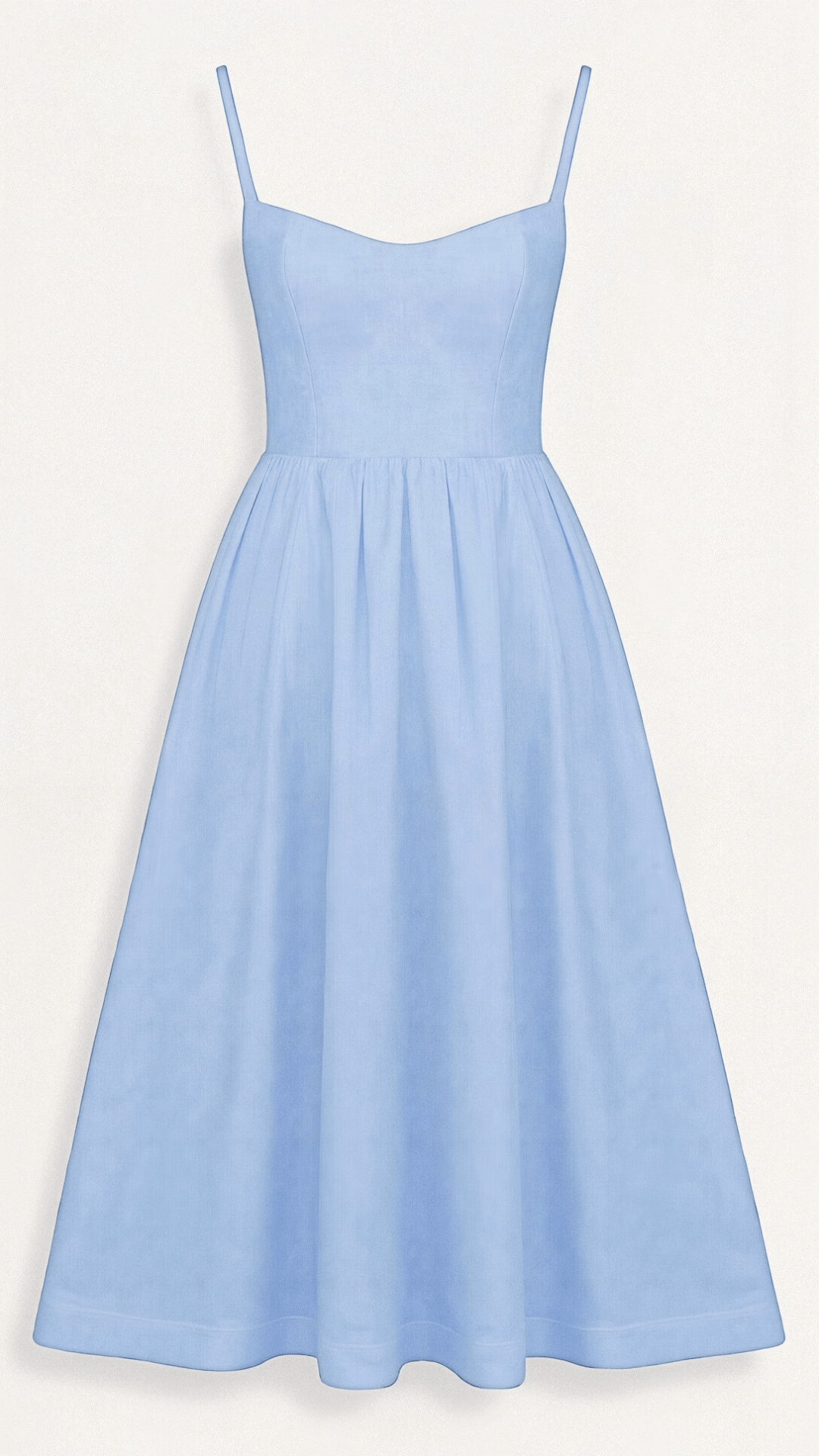 Léonie – Robe midi à bretelles fines et corsage ajusté femme
