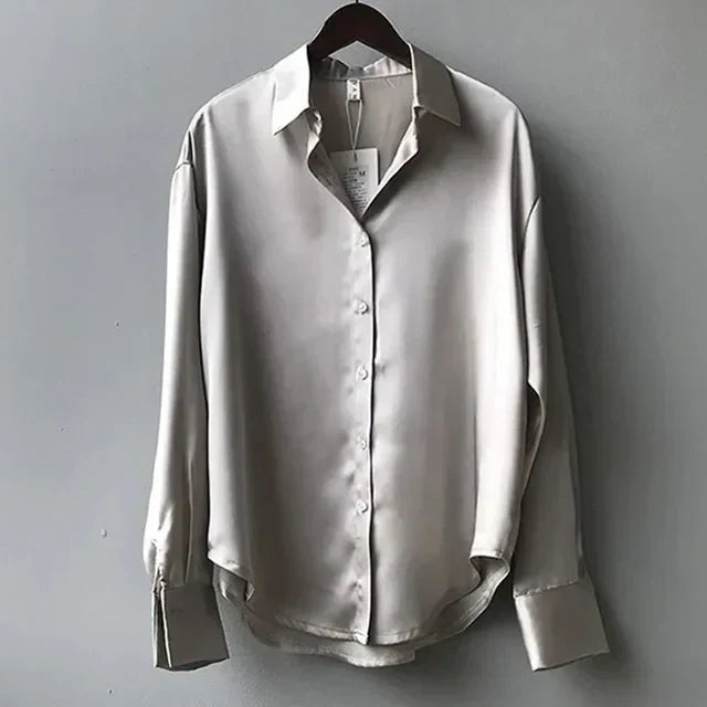 Émilie – Blouse en satin à coupe fluide femme