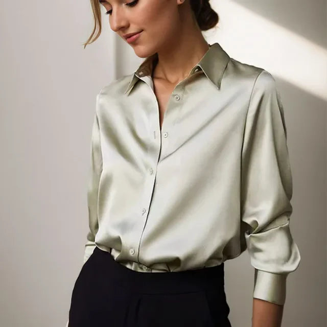 Émilie – Blouse en satin à coupe fluide femme