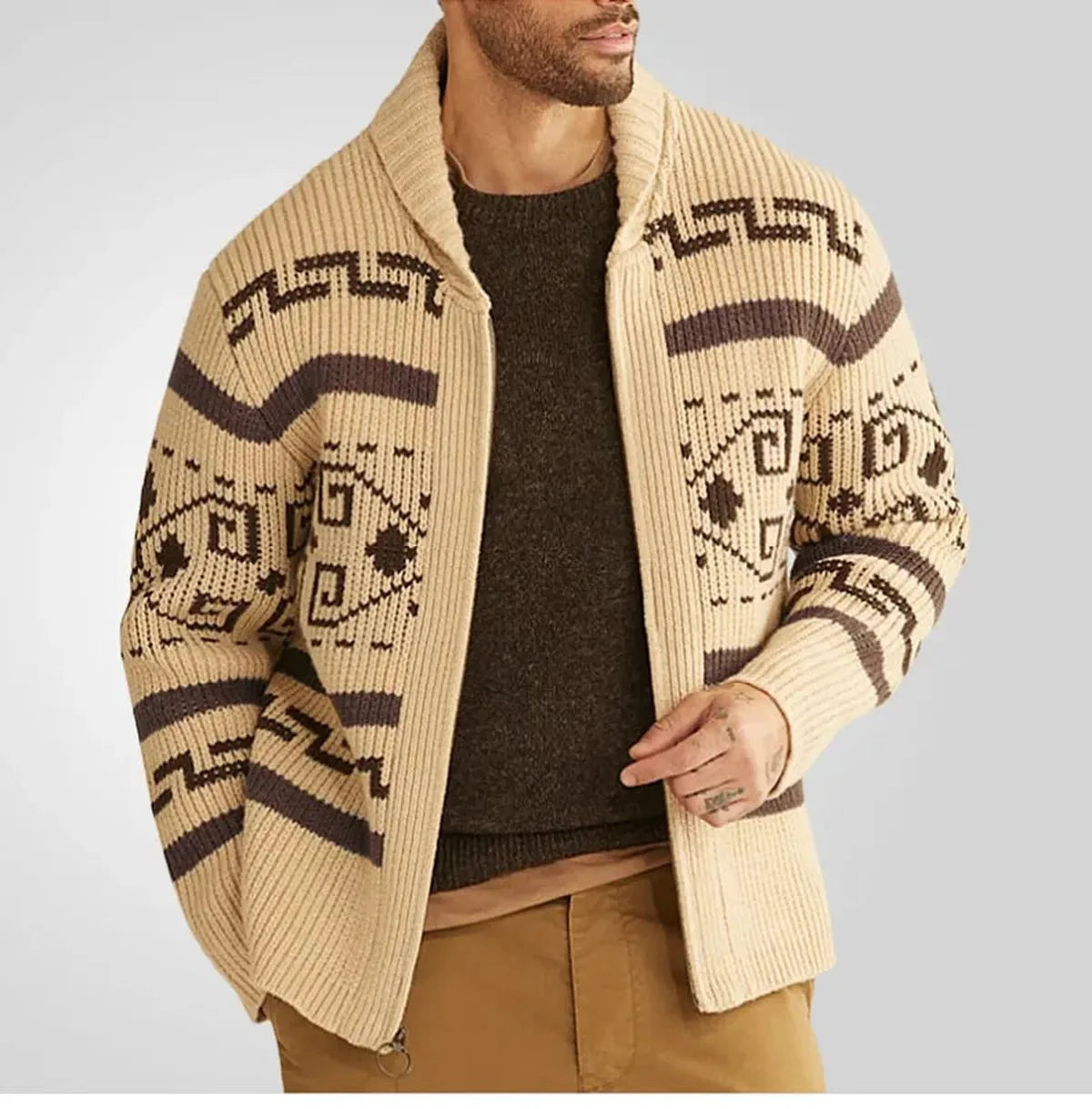 Clément – Gilet en maille zippé avec col rabattu homme