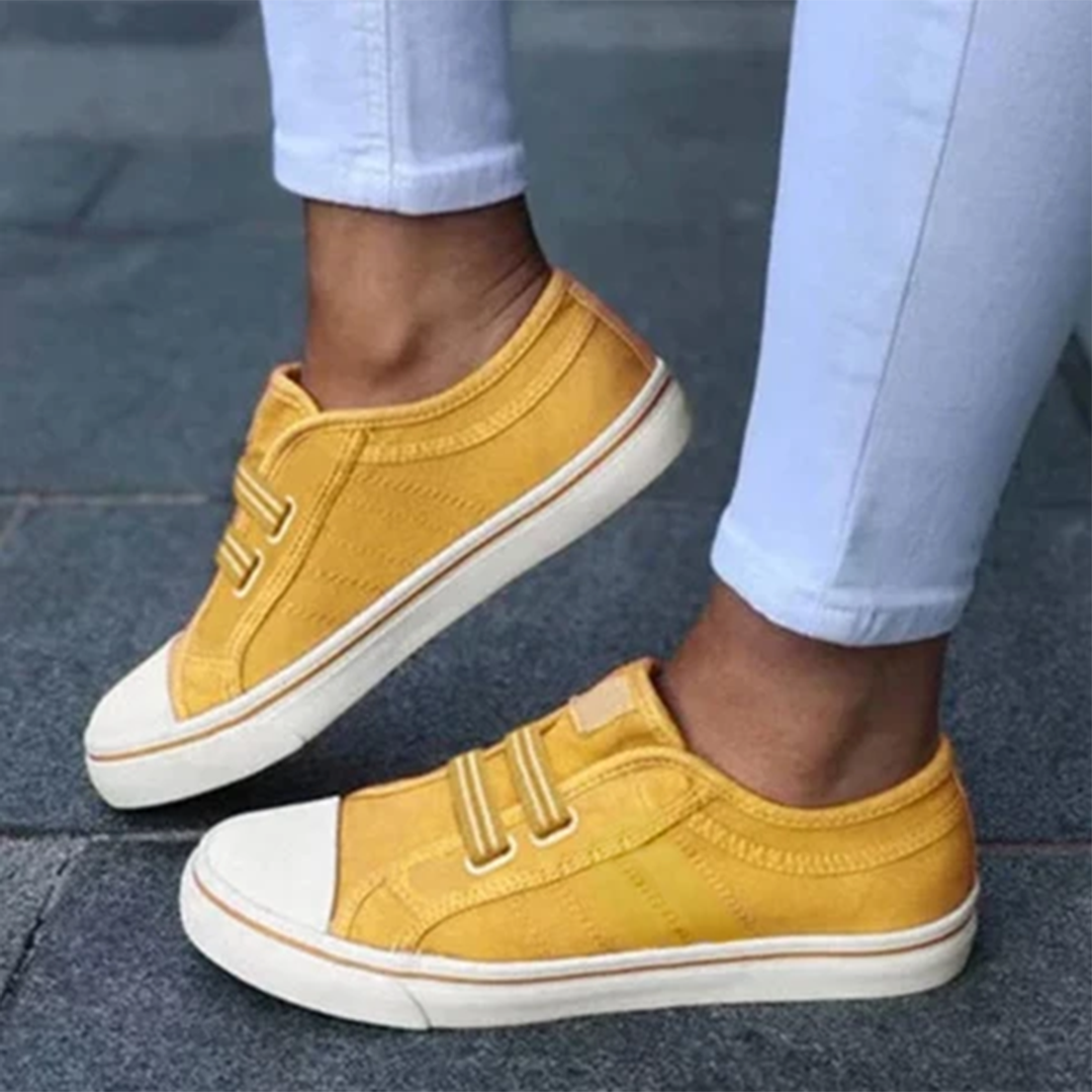 Baskets pour femme décontractées en toile avec semelle souple et design slip-on Audrey