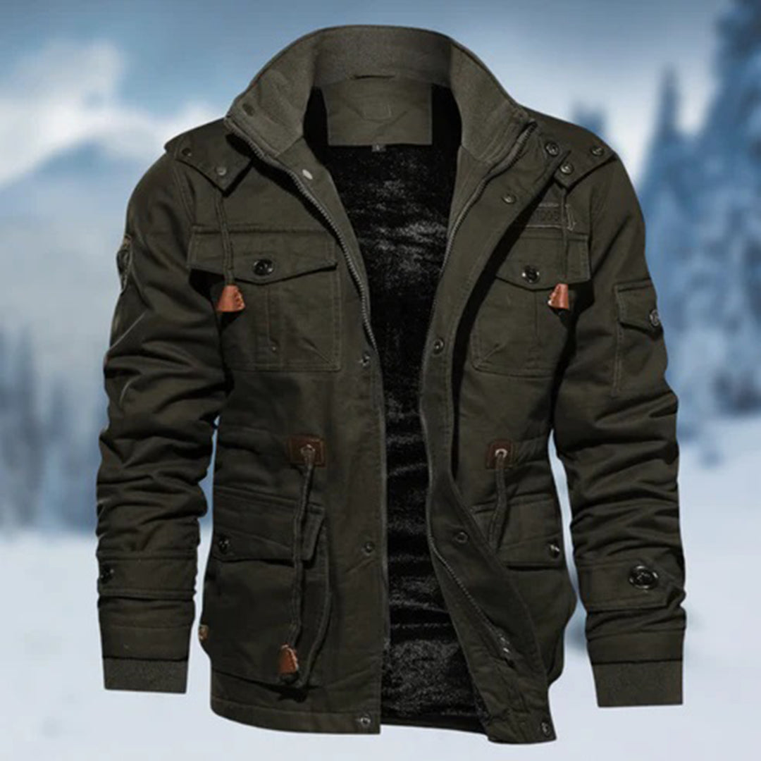Veste d’hiver pour homme hiver déperlante chaude en coton avec coupe utilitaire Lucien