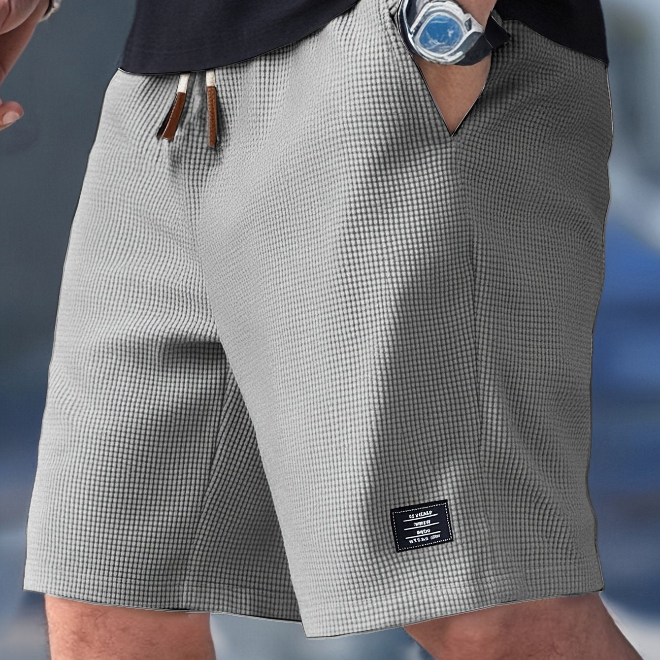 Short homme été léger à cordon de serrage et poches