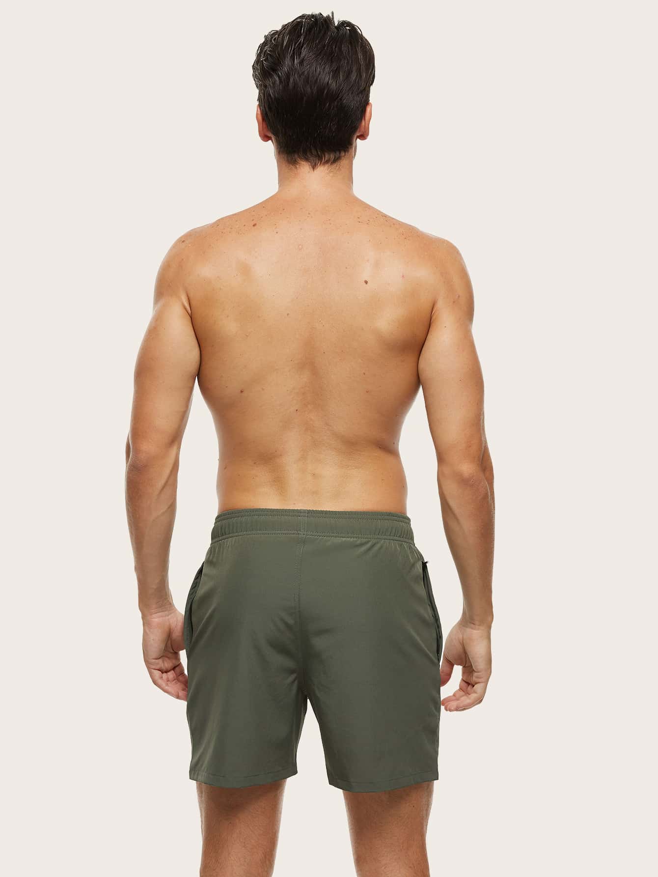 Short de bain homme séchage rapide doublé à poche zippée