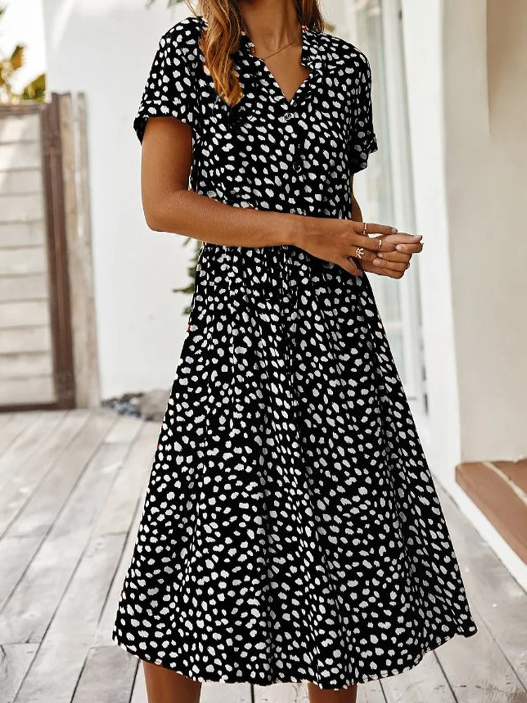 Delphine – Robe midi d'été à imprimé femme