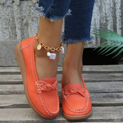 Mocassins femme compensés tressés 1