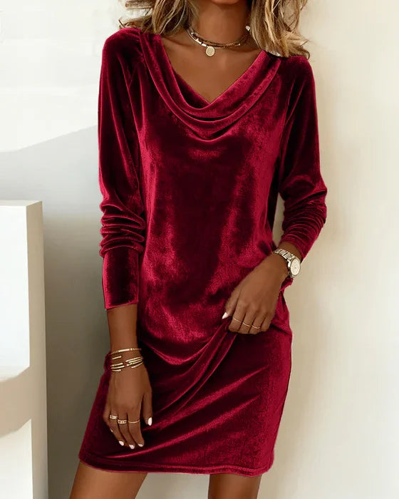 Aurore – Robe d’hiver en velours femme