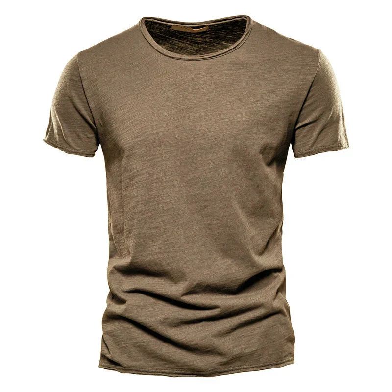 T-shirt pour homme automne léger respirant en coton avec coupe moderne Laurent