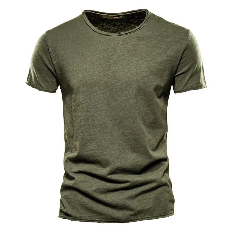 T-shirt pour homme automne léger respirant en coton avec coupe moderne Laurent