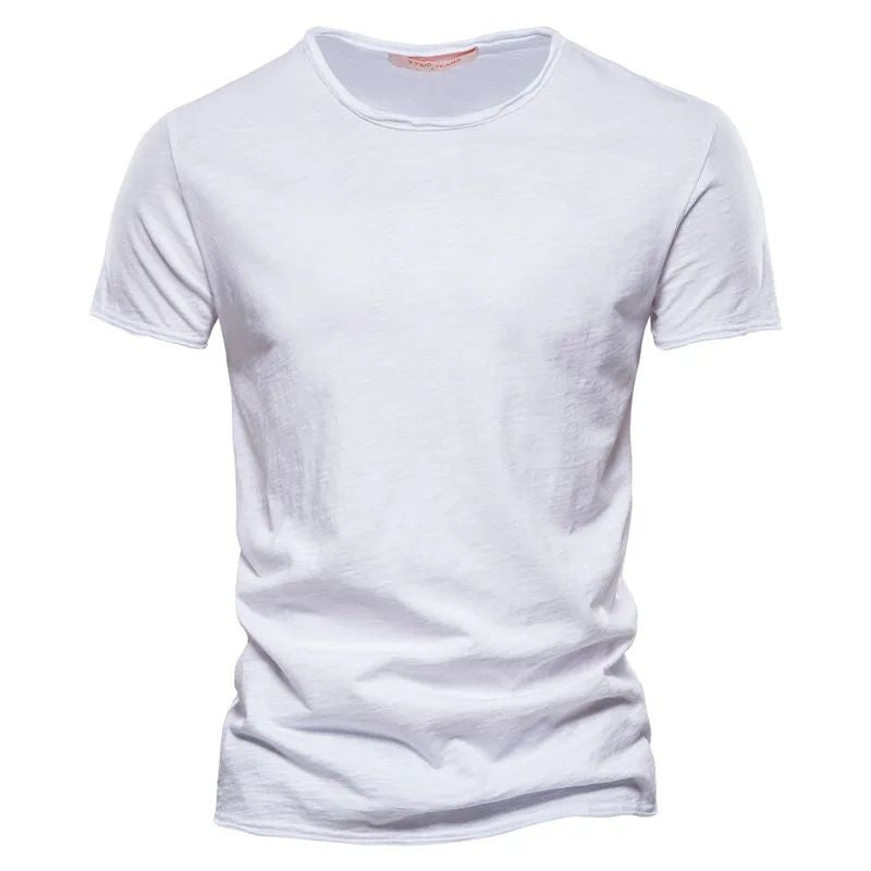 T-shirt pour homme automne léger respirant en coton avec coupe moderne Laurent