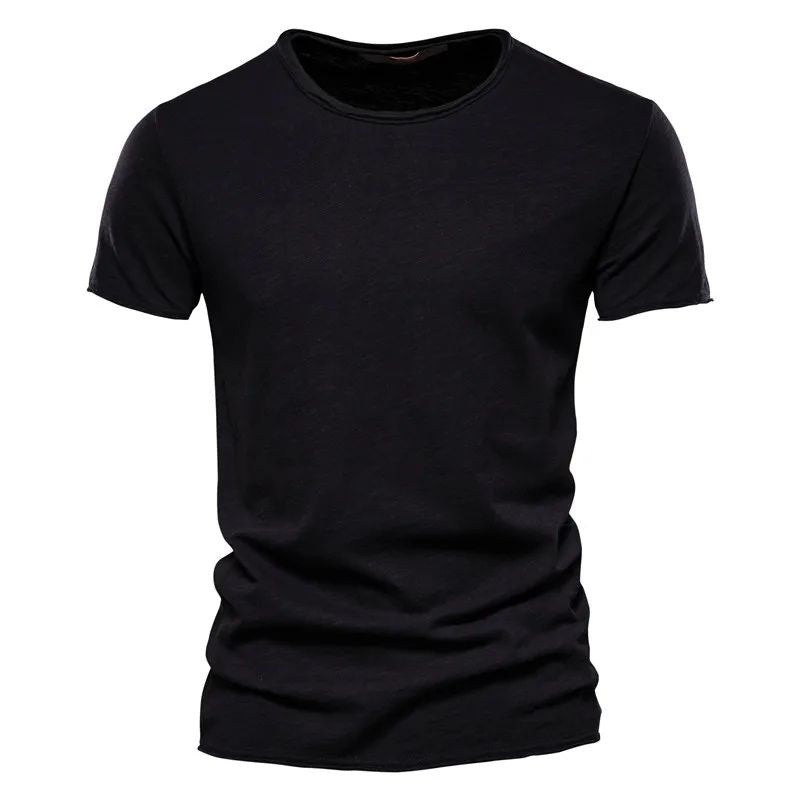T-shirt pour homme automne léger respirant en coton avec coupe moderne Laurent