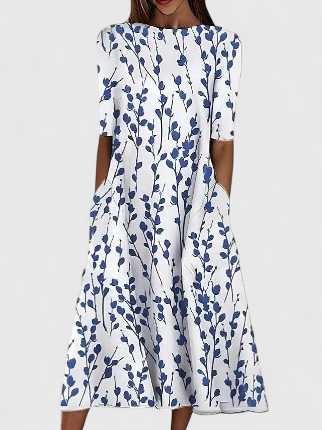 Capucine – Robe midi d'été à imprimé femme