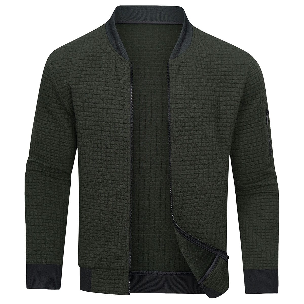 Veste zippée matelassée pour homme automne chaude confortable en tissu technique avec col bomber Pablo