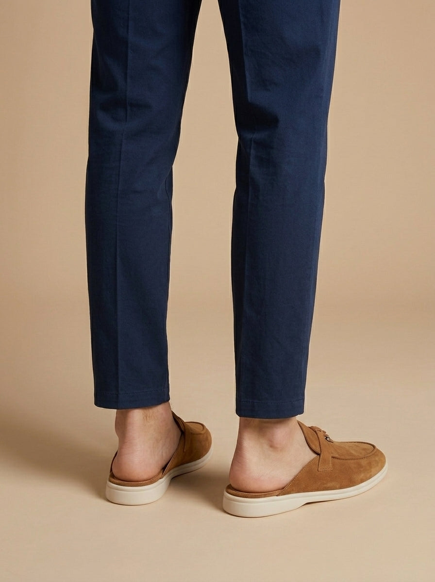 Amaury – Mocassins mules ouverts en suède homme